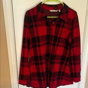 Soft surroundings like new Red and Black Plaid Button-Up Shirt